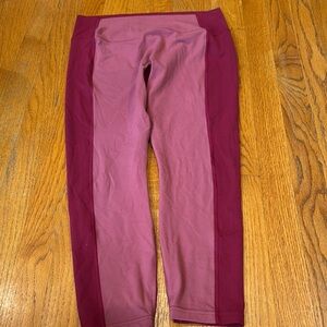 Athleta Pink Leggings with Color Block Design